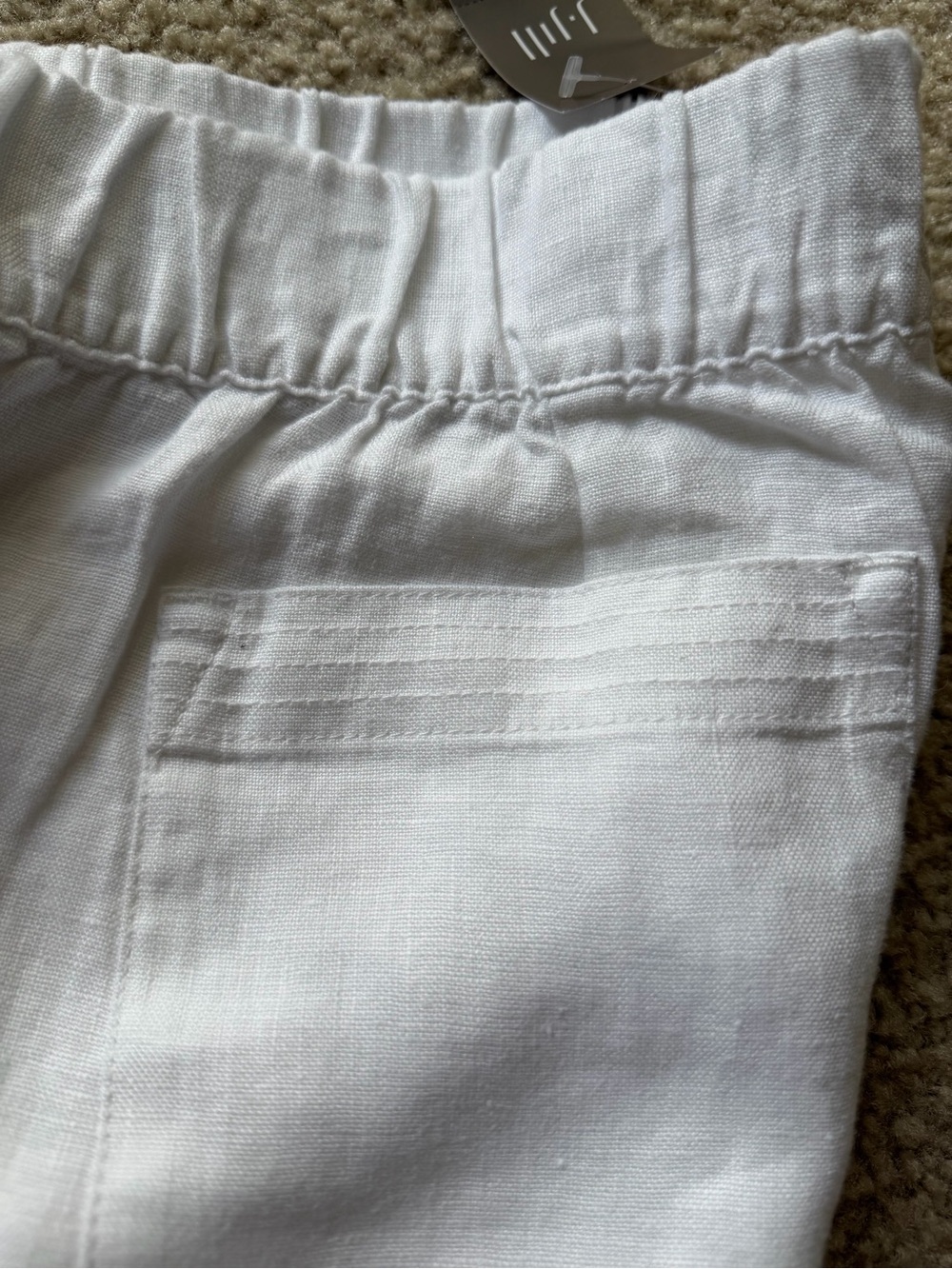 J. Jill Pure Jill White Linen Cropped Pants Petite MP NWT Elastic Waist Summer - Picture 5 of 5